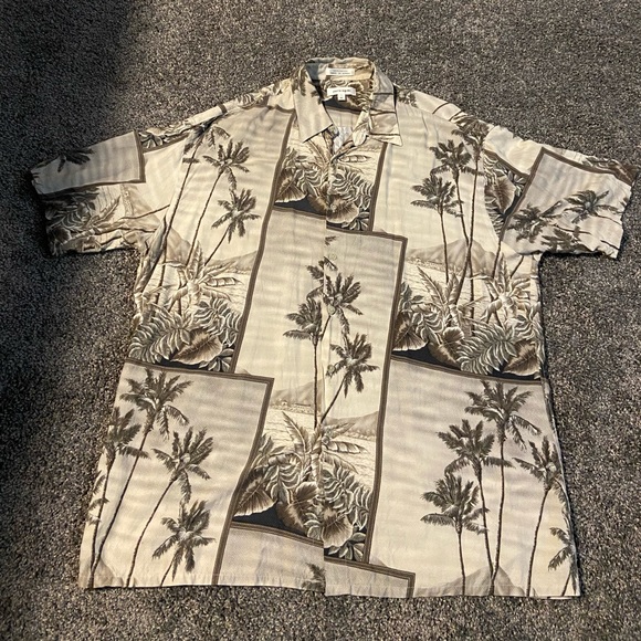 😎 90’s palm tree print dad button-up shirt - Picture 1 of 2